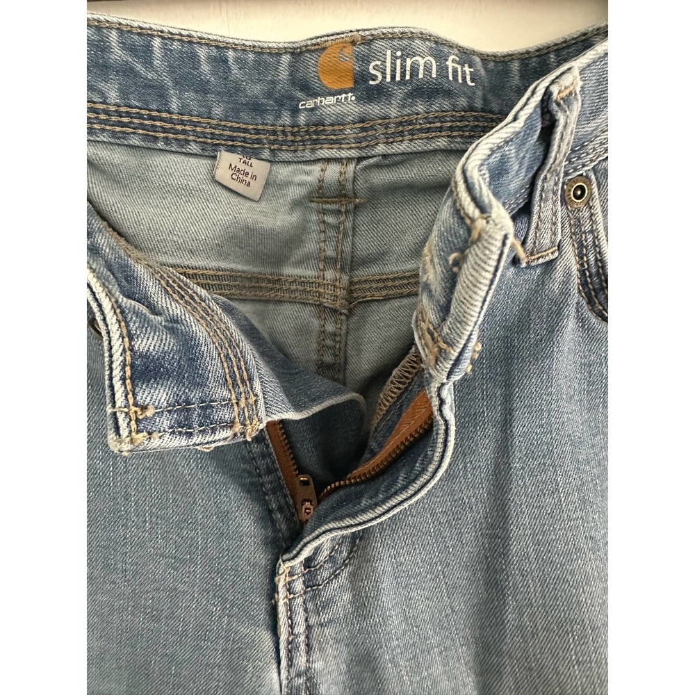 Carhartt Blue Straight Leg Jeans Versatile Everyday Wear - Picture 3 of 5